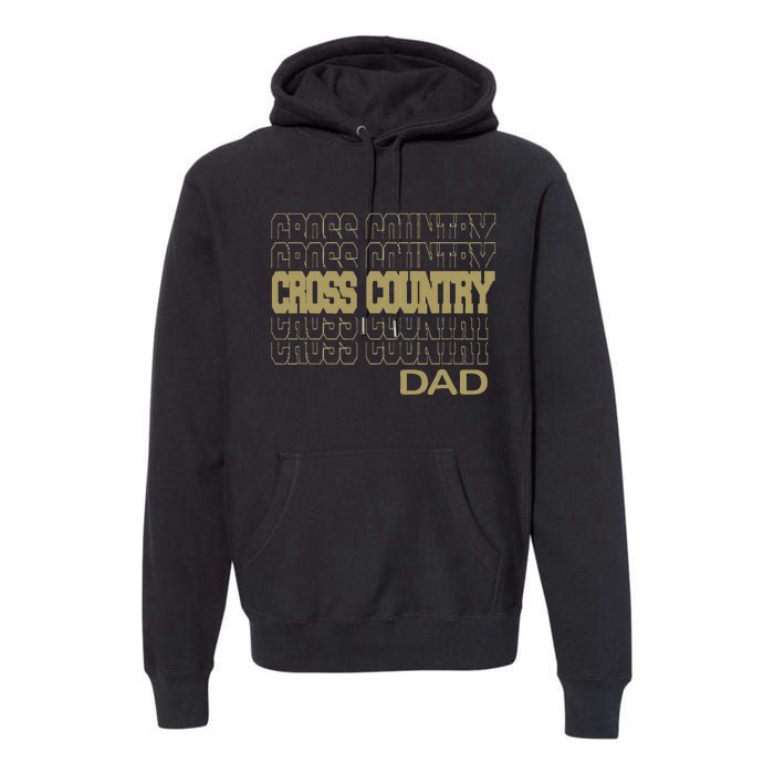 Cross Country Dad In Modern Stacked Lettering Premium Hoodie