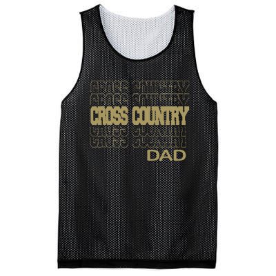 Cross Country Dad In Modern Stacked Lettering Mesh Reversible Basketball Jersey Tank