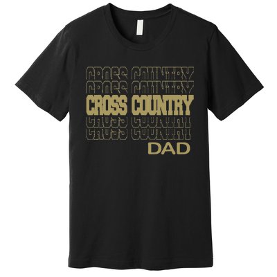 Cross Country Dad In Modern Stacked Lettering Premium T-Shirt