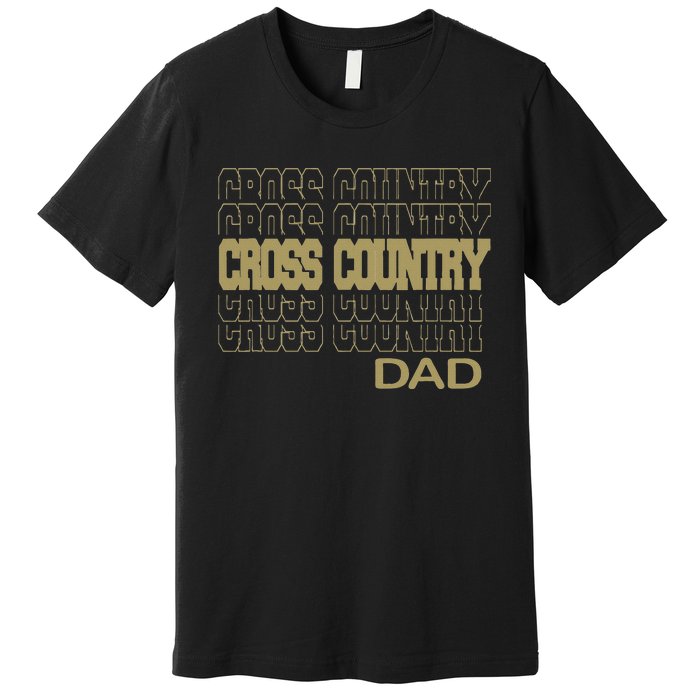 Cross Country Dad In Modern Stacked Lettering Premium T-Shirt