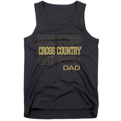 Cross Country Dad In Modern Stacked Lettering Tank Top