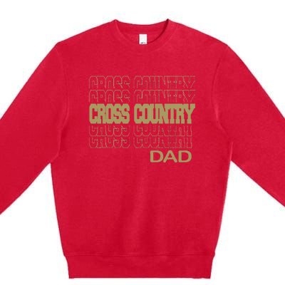 Cross Country Dad In Modern Stacked Lettering Premium Crewneck Sweatshirt