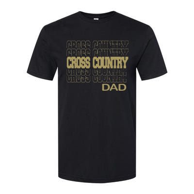 Cross Country Dad In Modern Stacked Lettering Softstyle CVC T-Shirt