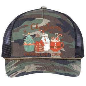 Christmas Calories DonT Count Milk And Cookies Santa Funny Gift Retro Rope Trucker Hat Cap