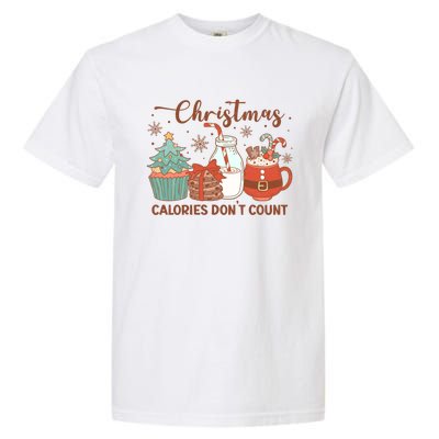 Christmas Calories DonT Count Milk And Cookies Santa Funny Gift Garment-Dyed Heavyweight T-Shirt