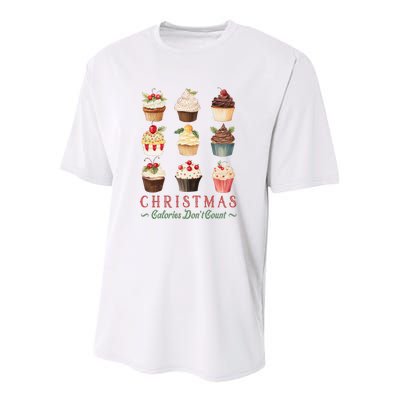 Christmas Calories Dont Count Vintage Cupcakes Youth Performance Sprint T-Shirt