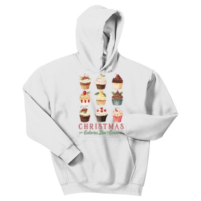 Christmas Calories Dont Count Vintage Cupcakes Kids Hoodie