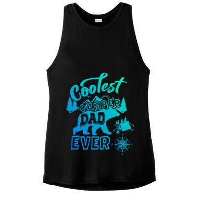 Coolest Camper Dad Ever Bear Camping Fathers Day Meaningful Gift Ladies PosiCharge Tri-Blend Wicking Tank