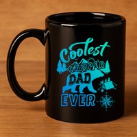 Coolest Camper Dad Ever Bear Camping Fathers Day Meaningful Gift 11oz C Handle Ceramic Mug
