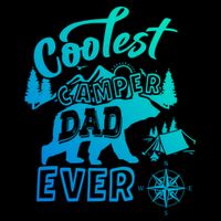 Coolest Camper Dad Ever Bear Camping Fathers Day Meaningful Gift Drawstring Bag