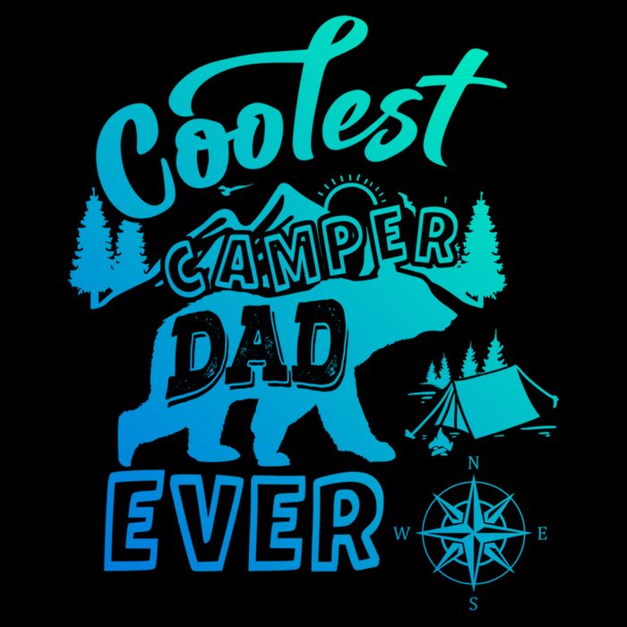 Coolest Camper Dad Ever Bear Camping Fathers Day Meaningful Gift Drawstring Bag