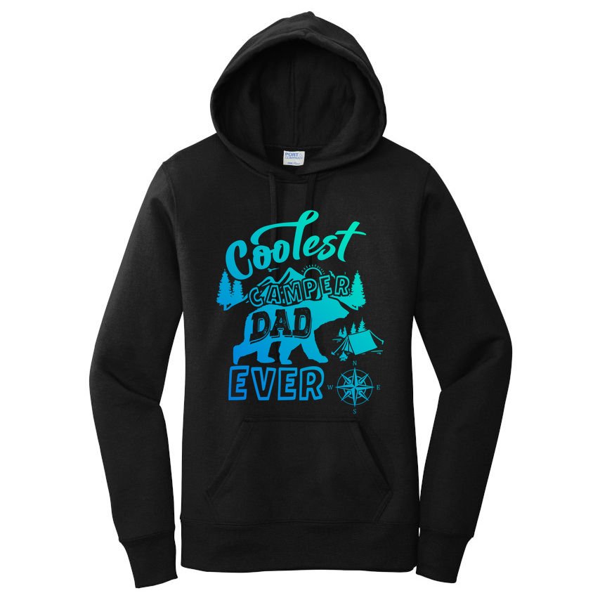 Coolest Camper Dad Ever Bear Camping Fathers Day Meaningful Gift Women's Pullover Hoodie