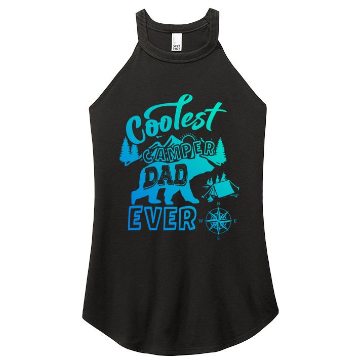 Coolest Camper Dad Ever Bear Camping Fathers Day Meaningful Gift Women's Perfect Tri Rocker Tank