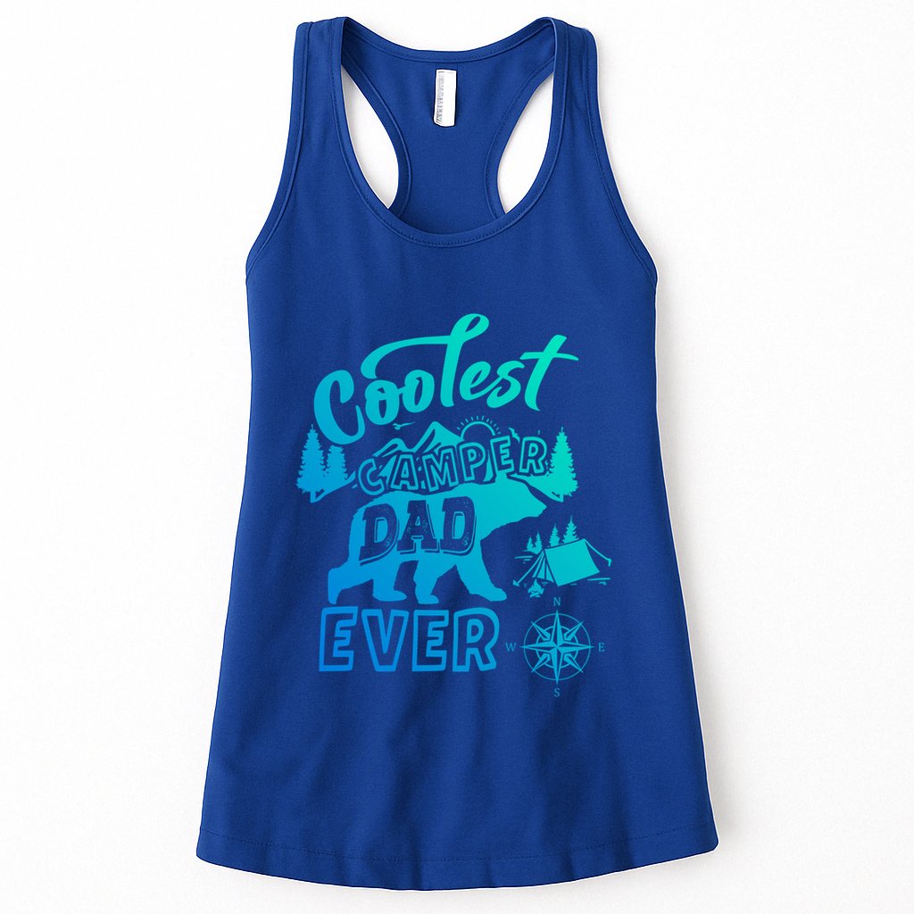 Coolest Camper Dad Ever Bear Camping Fathers Day Meaningful Gift Womens Tank Top