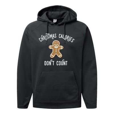 Christmas Calories DonT Count Performance Fleece Hoodie