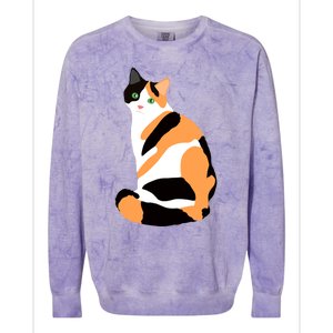 Calico Cat Drawing Calico Lovers Calico Gift Colorblast Crewneck Sweatshirt