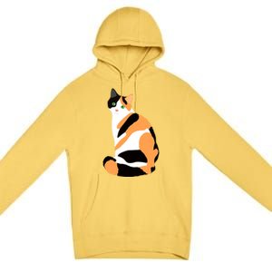 Calico Cat Drawing Calico Lovers Calico Gift Premium Pullover Hoodie