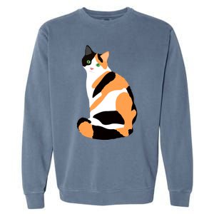 Calico Cat Drawing Calico Lovers Calico Gift Garment-Dyed Sweatshirt