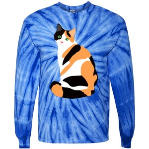 Calico Cat Drawing Calico Lovers Calico Gift Tie-Dye Long Sleeve Shirt