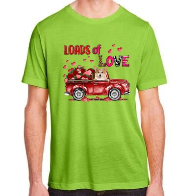 Cute Corgi Dog Driving Red Truck Happy Valentine's Day Gift Adult ChromaSoft Performance T-Shirt