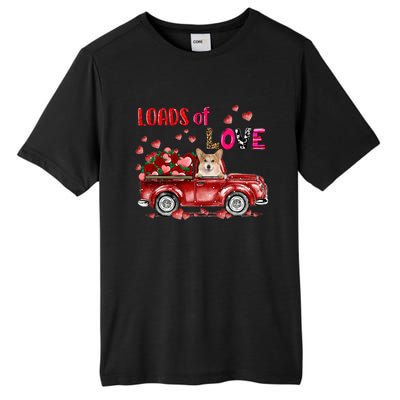 Cute Corgi Dog Driving Red Truck Happy Valentine's Day Gift Tall Fusion ChromaSoft Performance T-Shirt