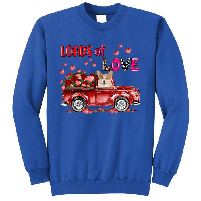 Cute Corgi Dog Driving Red Truck Happy Valentine's Day Gift Sweatshirt