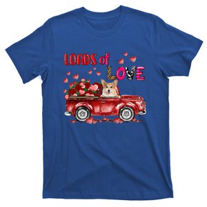 Cute Corgi Dog Driving Red Truck Happy Valentine's Day Gift T-Shirt