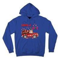 Cute Corgi Dog Driving Red Truck Happy Valentine's Day Gift Tall Hoodie