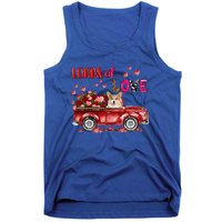 Cute Corgi Dog Driving Red Truck Happy Valentine's Day Gift Tank Top