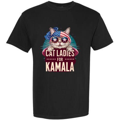 Cute Cat Design Cat Ladies For Kamala Garment-Dyed Heavyweight T-Shirt