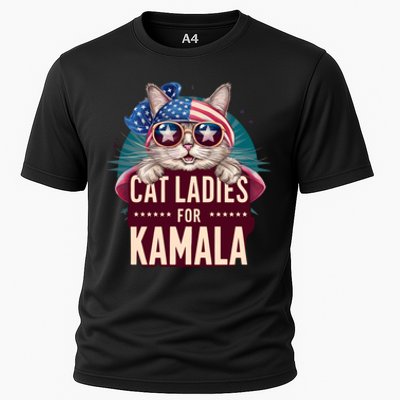 Cute Cat Design Cat Ladies For Kamala Cooling Performance Crew T-Shirt