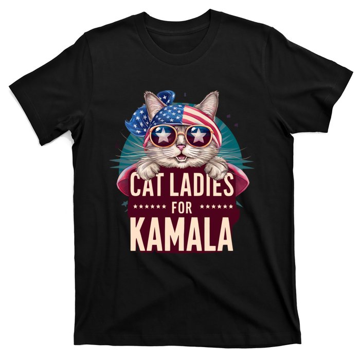 Cute Cat Design Cat Ladies For Kamala T-Shirt