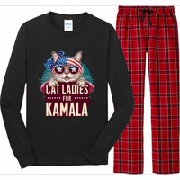 Cute Cat Design Cat Ladies For Kamala Long Sleeve Pajama Set