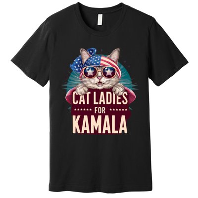 Cute Cat Design Cat Ladies For Kamala Premium T-Shirt