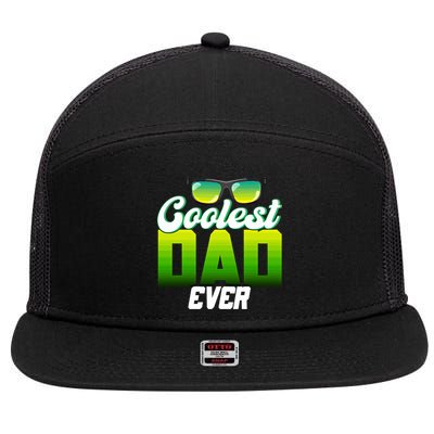 Cute Coolest Dad Around Worlds Coolest Dad Ever Coolest Dad Gift 7 Panel Mesh Trucker Snapback Hat
