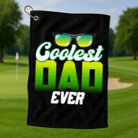 Cute Coolest Dad Around Worlds Coolest Dad Ever Coolest Dad Gift Golf Towel
