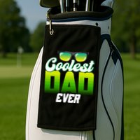 Cute Coolest Dad Around Worlds Coolest Dad Ever Coolest Dad Gift Golf Towel
