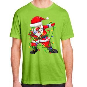 Cute Christmas Dabbing Santa Lights Adult ChromaSoft Performance T-Shirt