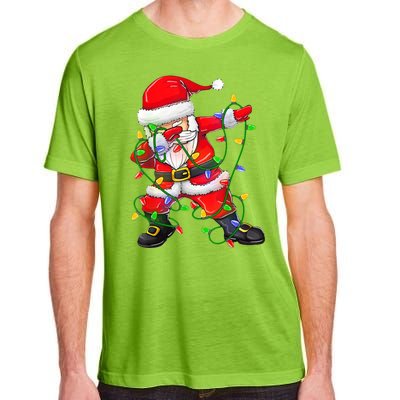 Cute Christmas Dabbing Santa Lights Adult ChromaSoft Performance T-Shirt