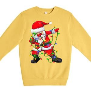 Cute Christmas Dabbing Santa Lights Premium Crewneck Sweatshirt