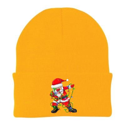 Cute Christmas Dabbing Santa Lights Knit Cap Winter Beanie