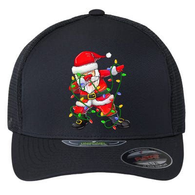 Cute Christmas Dabbing Santa Lights Flexfit Unipanel Trucker Cap