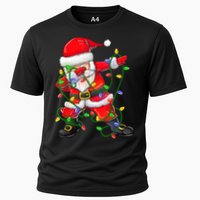 Cute Christmas Dabbing Santa Lights Cooling Performance Crew T-Shirt