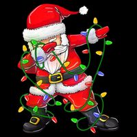 Cute Christmas Dabbing Santa Lights Cooling Performance Crew T-Shirt