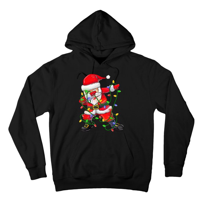 Cute Christmas Dabbing Santa Lights Hoodie