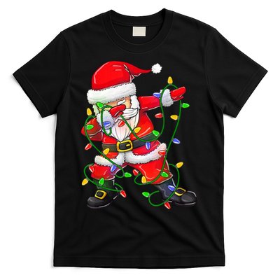 Cute Christmas Dabbing Santa Lights T-Shirt