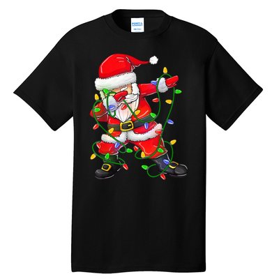 Cute Christmas Dabbing Santa Lights Tall T-Shirt