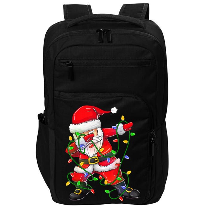 Cute Christmas Dabbing Santa Lights Impact Tech Backpack