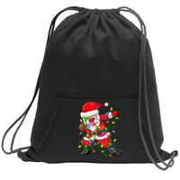 Cute Christmas Dabbing Santa Lights Sweatshirt Cinch Pack Bag