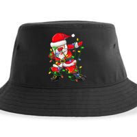 Cute Christmas Dabbing Santa Lights Sustainable Bucket Hat